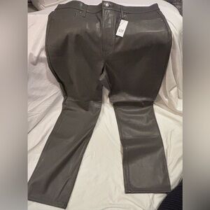 NWT Women’s size 16 Polyurethane coating GAP Gray Vintage Slim High Rise Pants